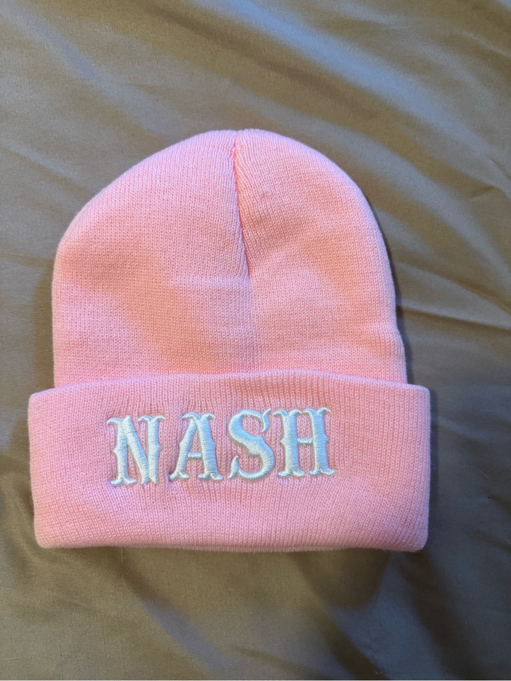 Personalized 'NASH' Pink Beanie Hat